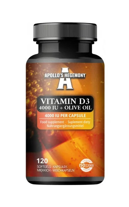 Vitamin D3 4000IU + Olive Oil 120 softgels - Original