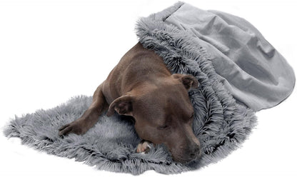 Waterproof Throw Blanket for Dogs & Indoor Cats, Reversible Protective Pet Blanket, Extra Large, Long Faux Fur & Velvet, Gray