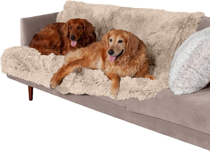 Waterproof Throw Blanket for Dogs & Indoor Cats, Reversible Protective Pet Blanket, Extra Large, Long Faux Fur & Velvet, Gray