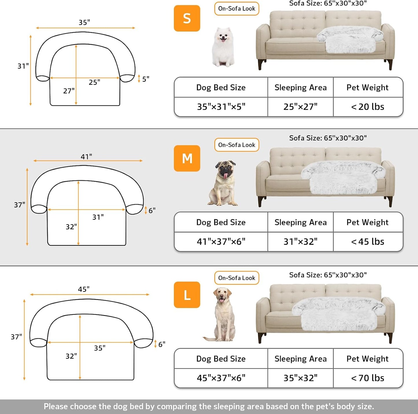 Calming Dog Bed Fluffy Plush Dog Mat for Furniture Protector with Removable Washable Cover for Large Medium Small Dogs and Cats (Medium, Light Grey)