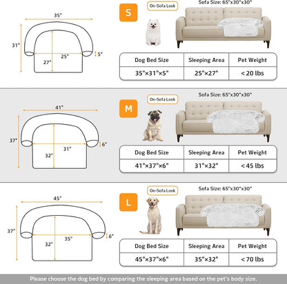 Calming Dog Bed Fluffy Plush Dog Mat for Furniture Protector with Removable Washable Cover for Large Medium Small Dogs and Cats (Medium, Light Grey)